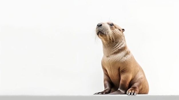 Photo of a cute sealion isolated on white background