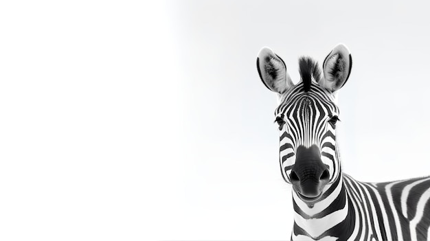 Photo of a cute Zebra isolated on white background