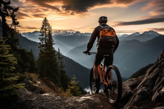 photo cyclist on sunny daybike adventure travel photo