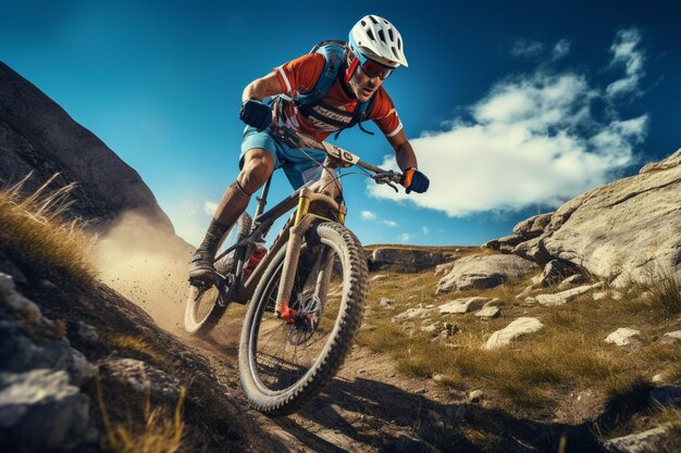 photo cyclist on sunny daybike adventure travel photo