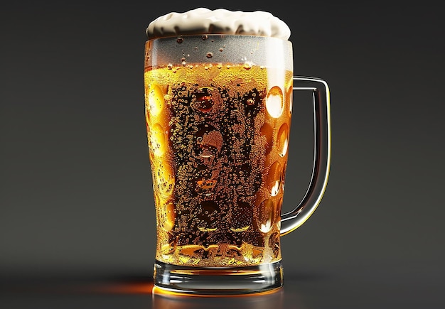 Photo of Delicious glass mug of beer alcohol assortment on white background