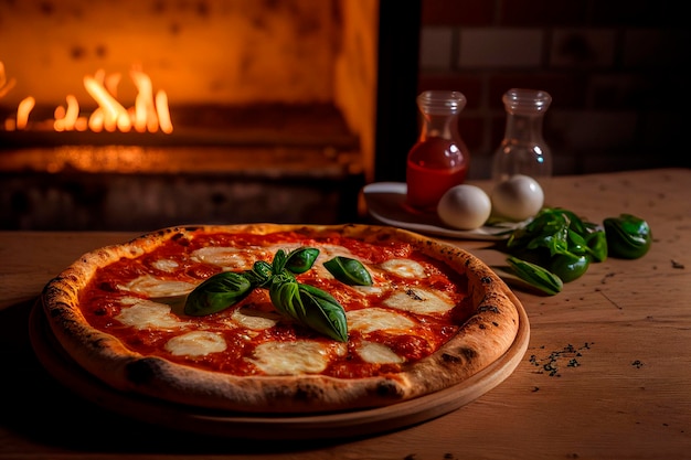 Photo of delicious neapolitan pizza margherita