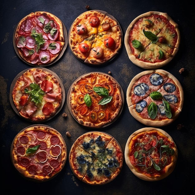 Photo of delicious pizzas