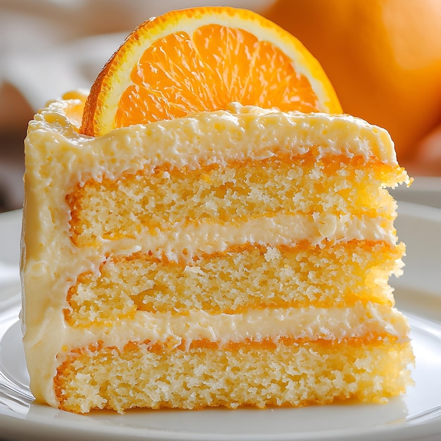 Photo of a Delicious Slice of Orange Cake