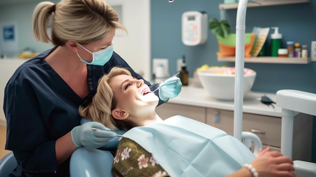 Photo photo of dentist consultation dental cleaning