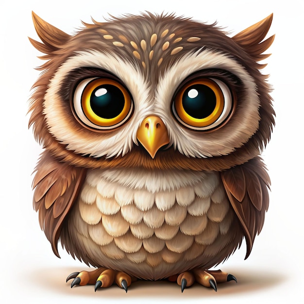 Photo a depiction of an owl brown owl adorable owl eyes