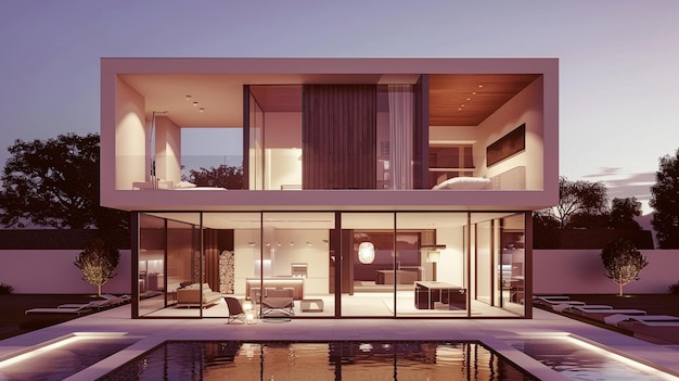 Photo photo of design of a modern luxury villa