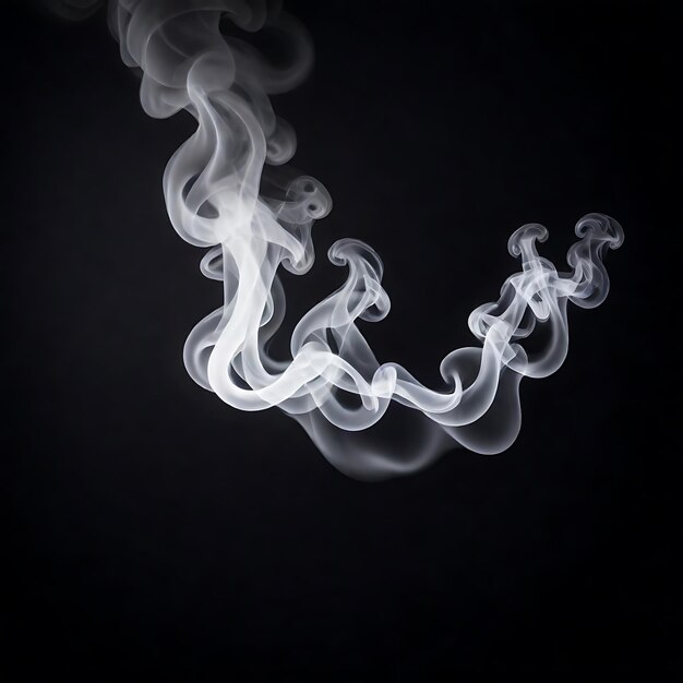 Photo of developing smoke from a cigarette on a black background