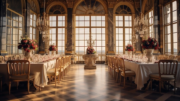 Photo of the dining room at the Palace of Versaille France