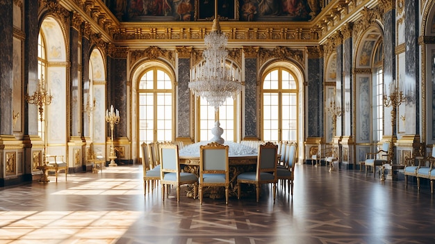 Photo of the dining room at the Palace of Versaille France