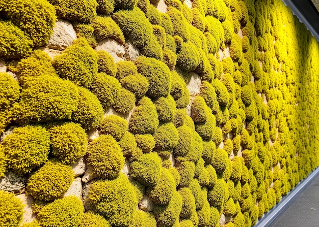 Photo display of moss texture on the wall