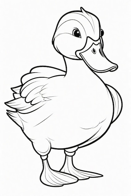 Photo a photo drawing of duck illustration for kids coloring page 855