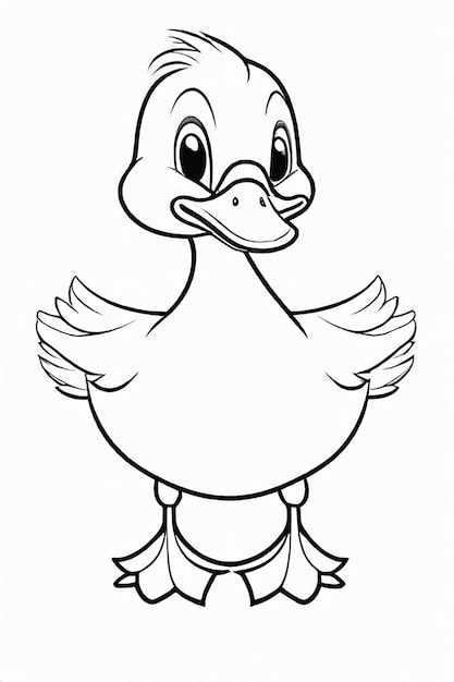 A Photo Drawing of Duck Illustration for kids coloring page