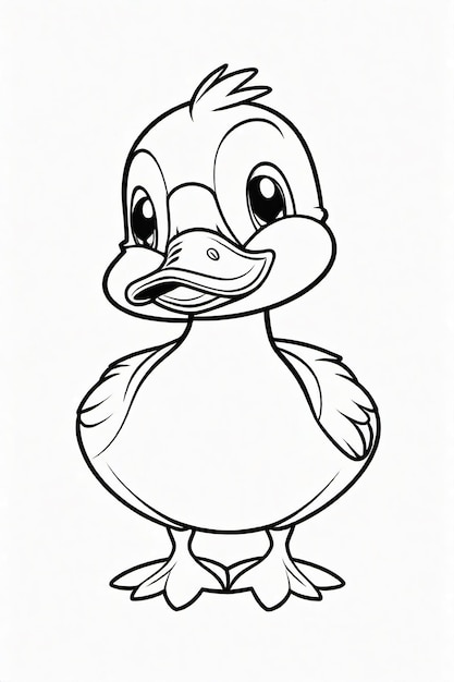 A Photo Drawing of Duck Illustration for kids coloring page