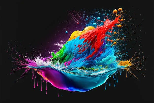 Photo a dream splash rgb landscape vivid colors hyper