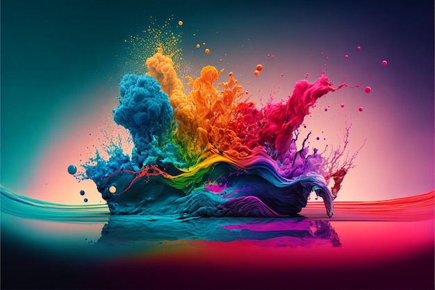 Photo a dream splash rgb landscape vivid colors hyper