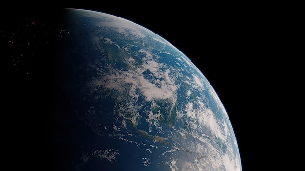 A photo of the earth from the space shuttle