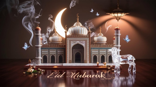 Photo of Eid Al Adha greetings with an amazing showpiece