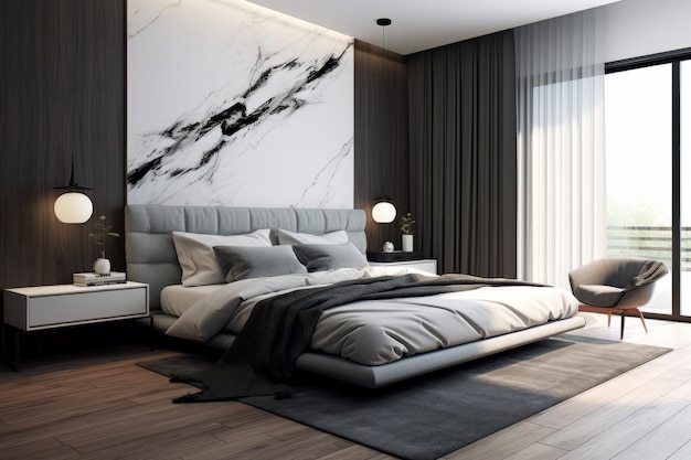 Photo of a elegant and modern bedroom