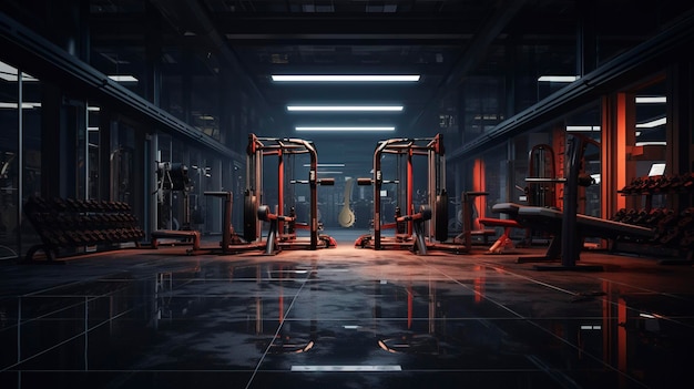 A photo of an empty fitness center during a quiet moment