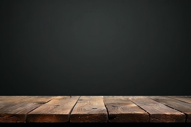 Photo empty wooden table top on abstract blurred background