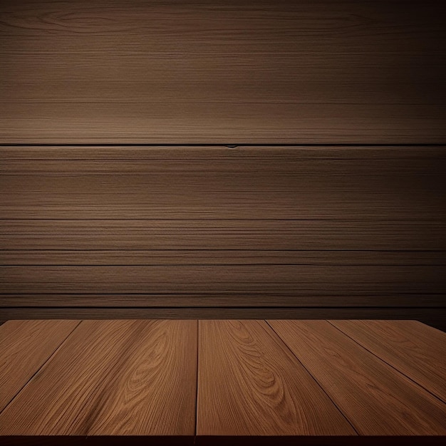 Photo empty wooden table top background generated by AI