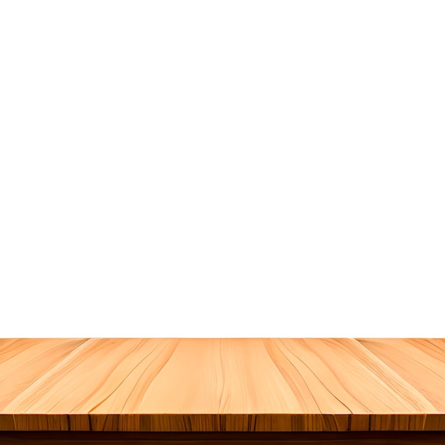 Photo empty wooden table top isolated on white background