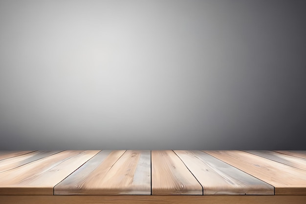 Photo empty wooden table top isolated on white background