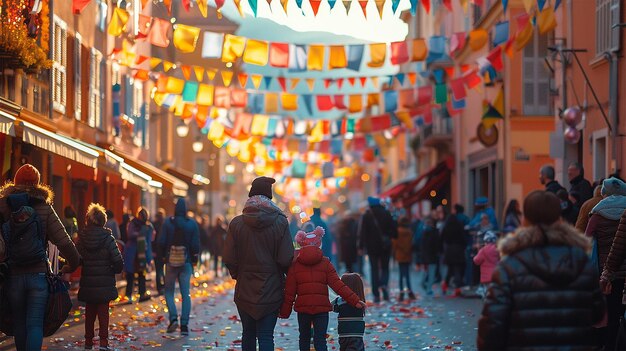 photo of a family enjoying the festivities at the Nice Carnival Nice France vibrant parade