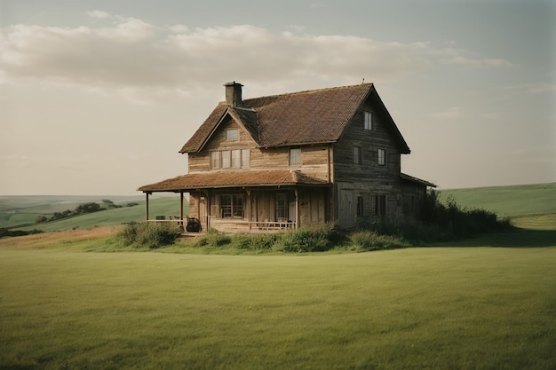 Photo farmhouse on mePhoto farmhouse on meadow hill adow hill