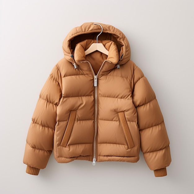 A photo of a fashionable winter puffer jacket