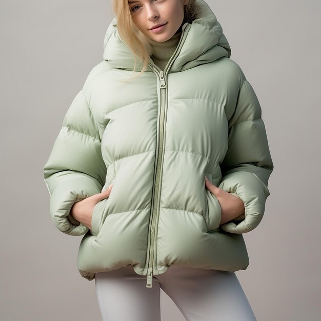 Photo a photo of a fashionable winter puffer jacket