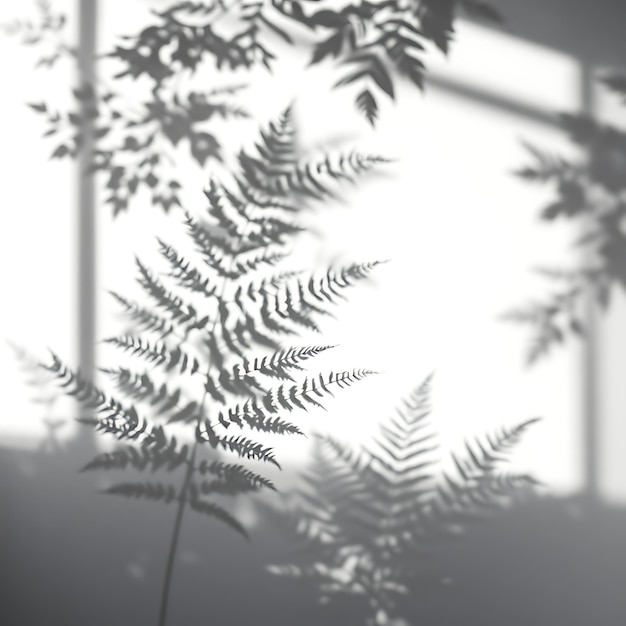 Photo of Fern Leaf Shadows Creating Intricate Lace Like Patterns Soft Focus Edges Blur Into Dreamy