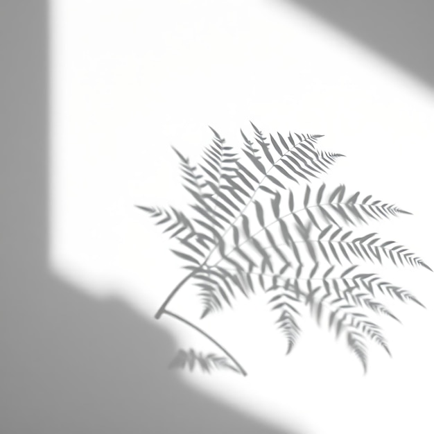 Photo photo of fern leaves shadow spreading feathery outlines diffused and soft edges evoke tranquility