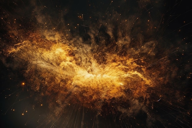 A photo of a fire and flames in a dark space