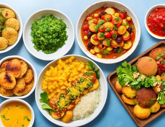 Photo Flat lay assortment with delicious brazilian food