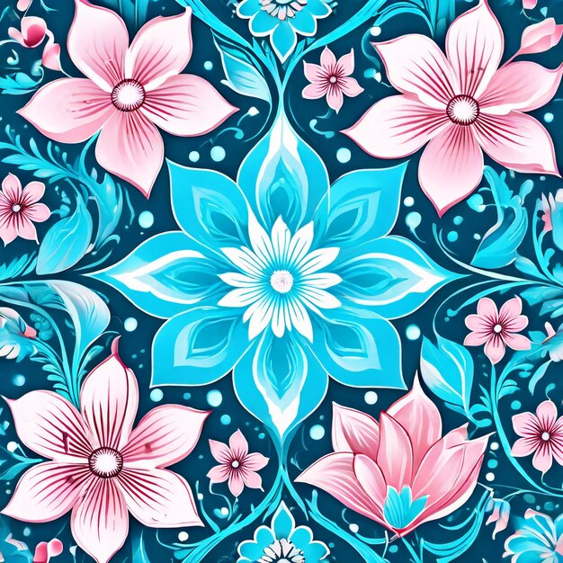 Photo a floral pattern on a dark blue background