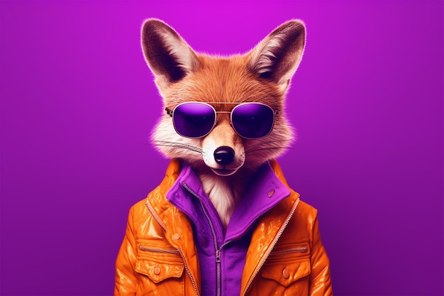 photo of a fox wearing glasses