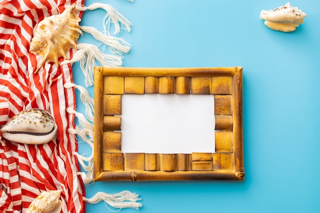 photo frame, seashells