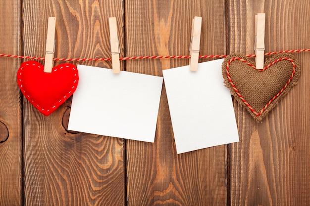 Photo frames and valentines toy hearts