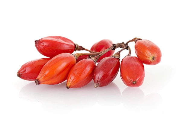 photo of a fresh barberry fruit isolated on white background