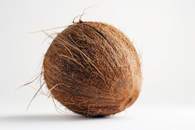 photo of a fresh coconut fruit isolated on white background