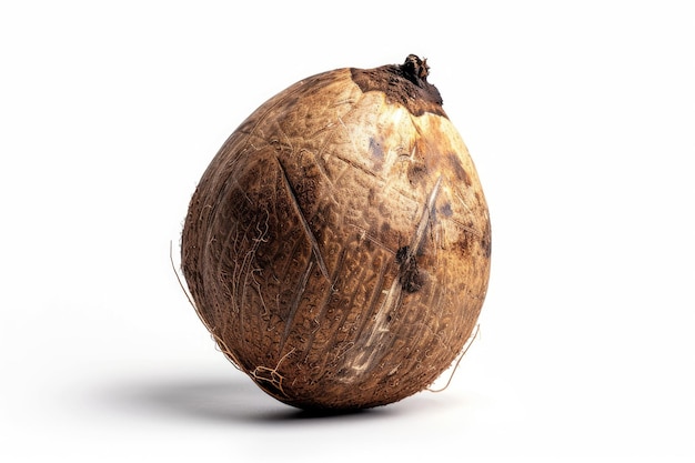 photo of a fresh coconut fruit isolated on white background