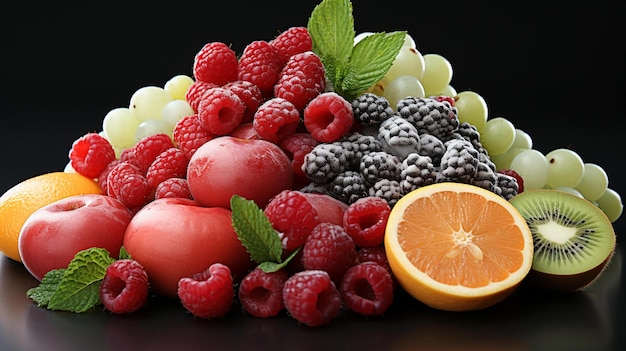 photo fresh fruits isolated on background