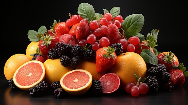 photo fresh fruits isolated on background