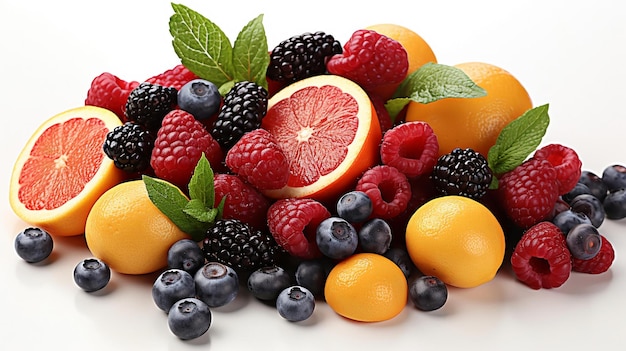 photo fresh fruits isolated on background