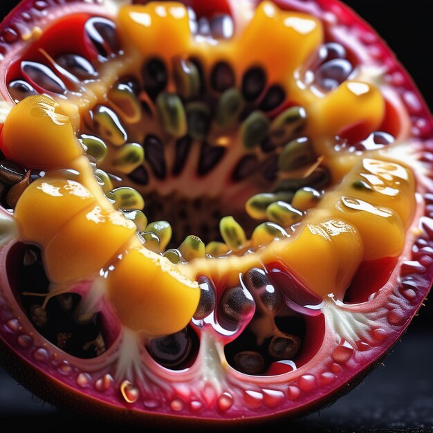 photo of a fresh Passion fruit isolated on paper background