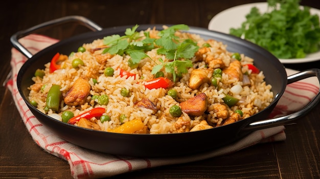 Photo of fried rice with chicken plate