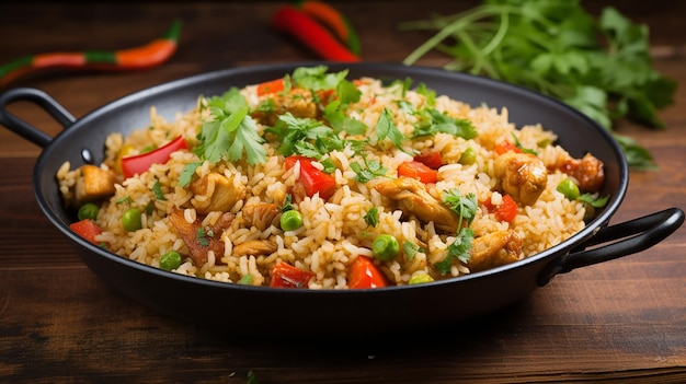 Photo of fried rice with chicken plate