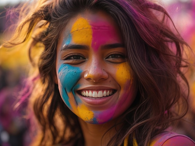 Photo friends playing with Holi festival